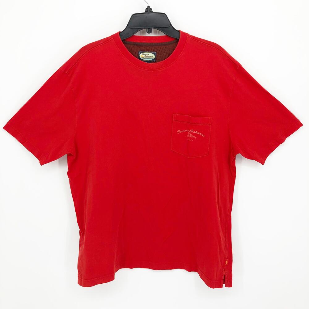 VTG 90s Tommy Bahama Mens TShirt XL Relax Crew Neck Short Sleeve Pocket